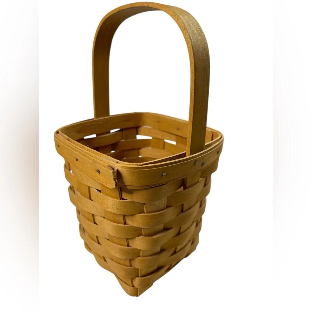 Vintage LONGABERGER Medium Peg Basket 1999 Rare Handwoven Signed Collectible EUC